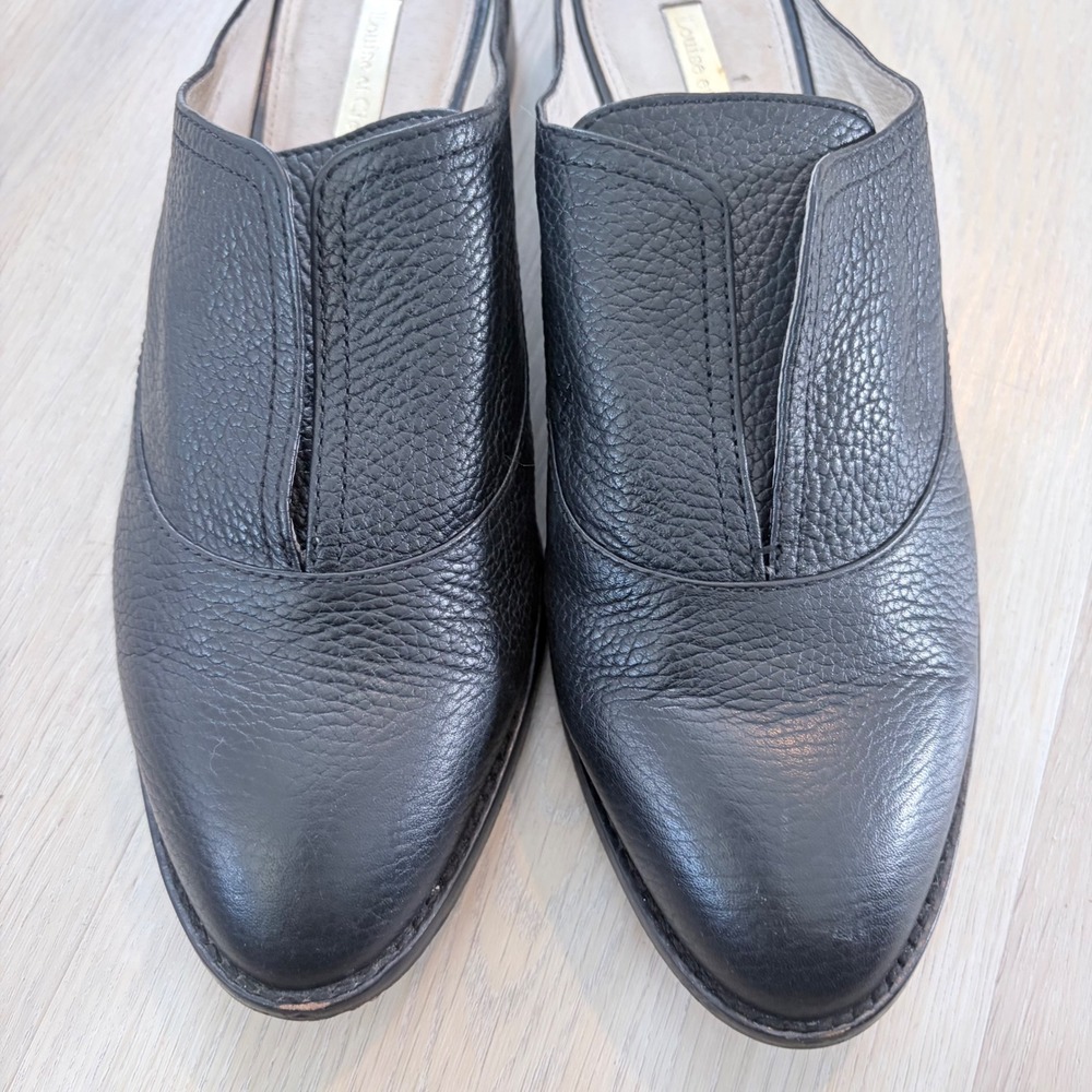 Louise et Cie Freyda Black Pebbled Leather Pointed Toe Mules Slides 9.5M 39.5 - Picture 3 of 16
